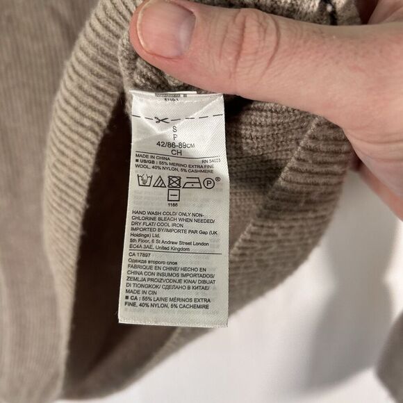 Banana Republic Wool Cashmere Blend Sweater Women's Small Brown Knit Bell Sleeve - Picture 7 of 8